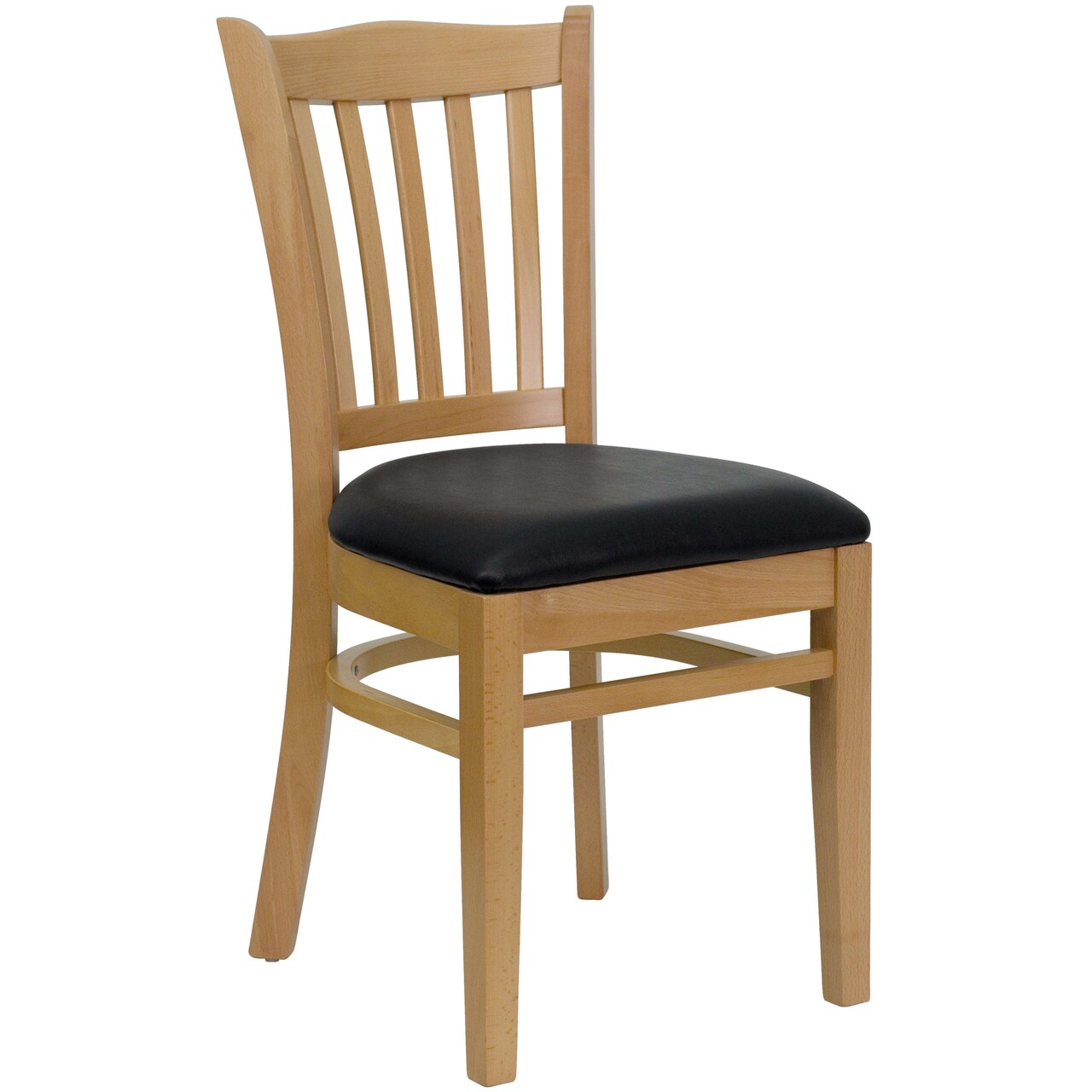 Emma and Oliver Vertical Slat Back Wooden Restaurant Dining Chair